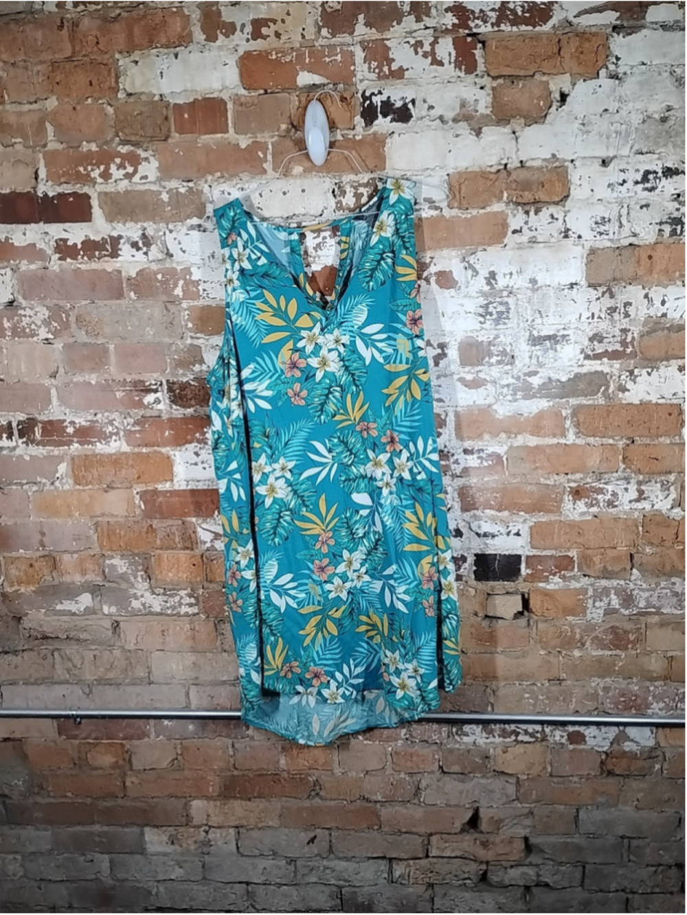 Natural Reflections Tropical Print Sleeveless Dress XXL